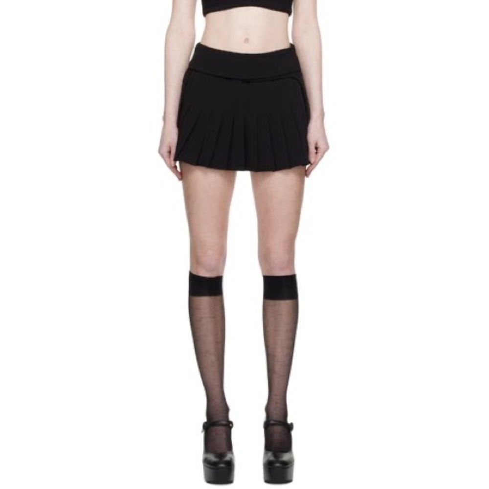 Guizio Black Micro Mini Pleated Skirt